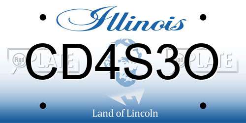 CD4S3O Illinois License Plate