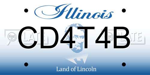 CD4T4B Illinois License Plate