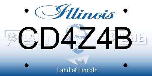 CD4Z4B Illinois License Plate