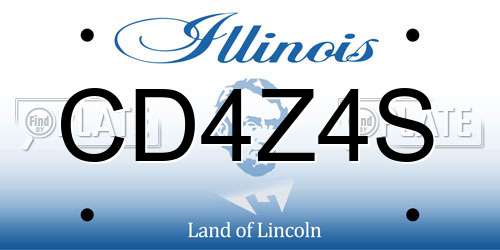 CD4Z4S Illinois License Plate