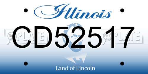 CD52517 Illinois License Plate