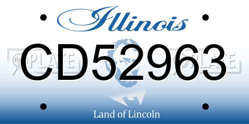 CD52963 Illinois License Plate