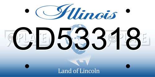 CD53318 Illinois License Plate