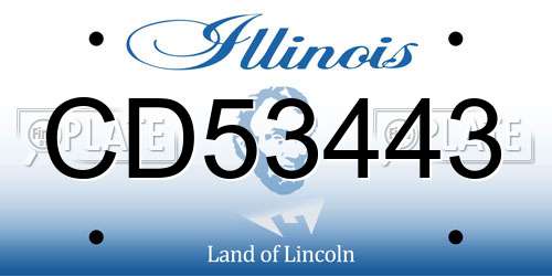 CD53443 Illinois License Plate