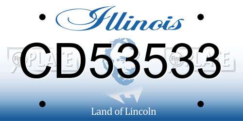 CD53533 Illinois License Plate