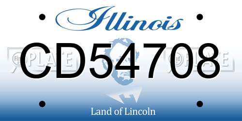 CD54708 Illinois License Plate