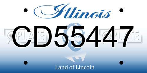 CD55447 Illinois License Plate