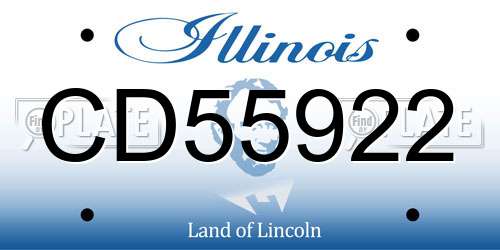 CD55922 Illinois License Plate