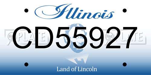 CD55927 Illinois License Plate