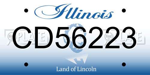 CD56223 Illinois License Plate