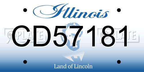 CD57181 Illinois License Plate