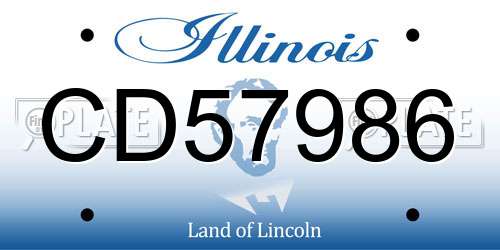 CD57986 Illinois License Plate