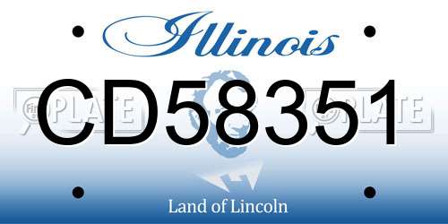CD58351 Illinois License Plate