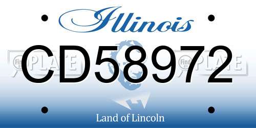 CD58972 Illinois License Plate