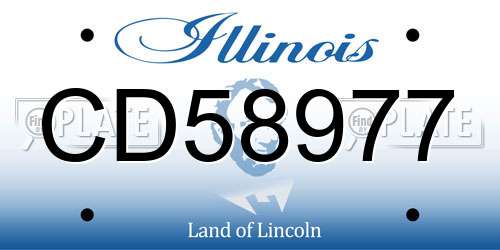 CD58977 Illinois License Plate