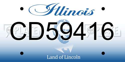 CD59416 Illinois License Plate