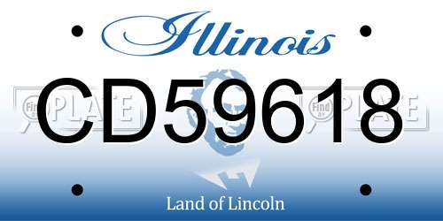 CD59618 Illinois License Plate
