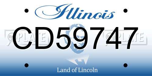 CD59747 Illinois License Plate