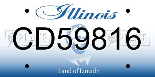CD59816 Illinois License Plate
