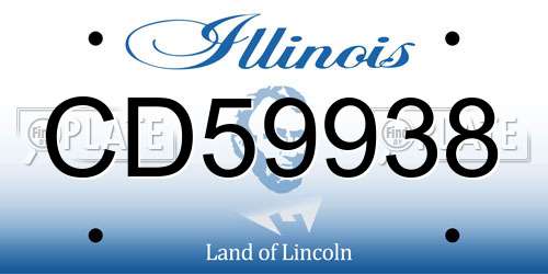 CD59938 Illinois License Plate
