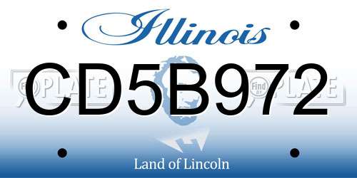 CD5B972 Illinois License Plate