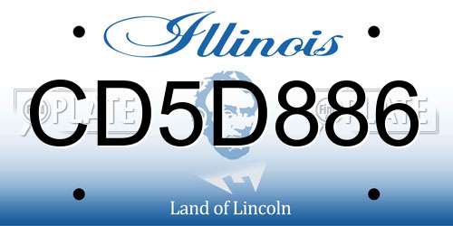 CD5D886 Illinois License Plate
