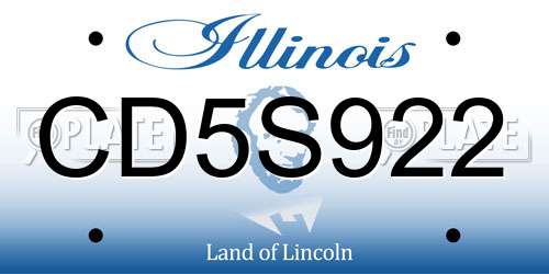 CD5S922 Illinois License Plate