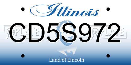 CD5S972 Illinois License Plate