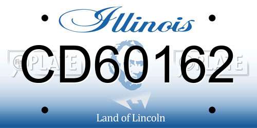 CD60162 Illinois License Plate