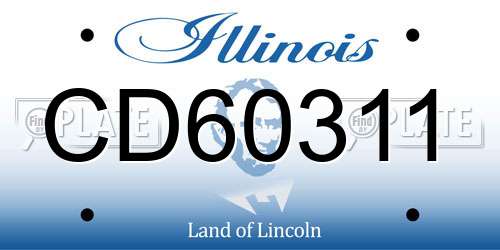 CD60311 Illinois License Plate