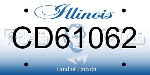 CD61062 Illinois License Plate