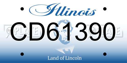 CD61390 Illinois License Plate