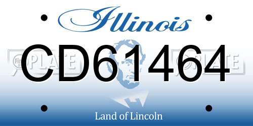 CD61464 Illinois License Plate