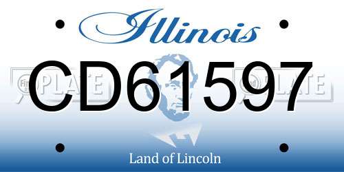 CD61597 Illinois License Plate