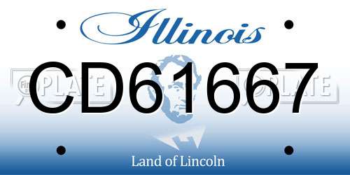 CD61667 Illinois License Plate