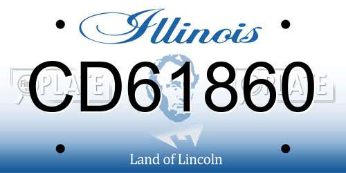 CD61860 Illinois License Plate