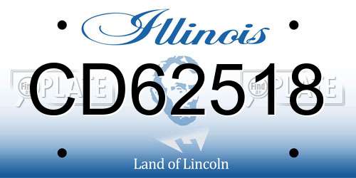 CD62518 Illinois License Plate
