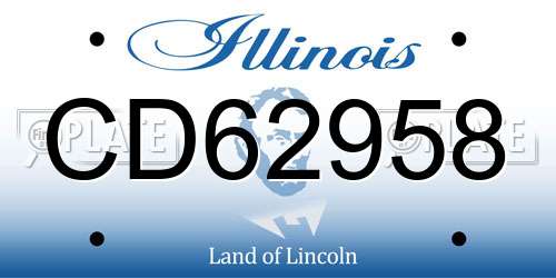 CD62958 Illinois License Plate