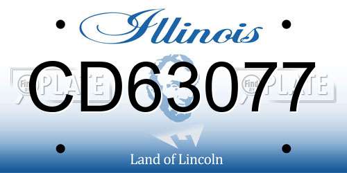 CD63077 Illinois License Plate
