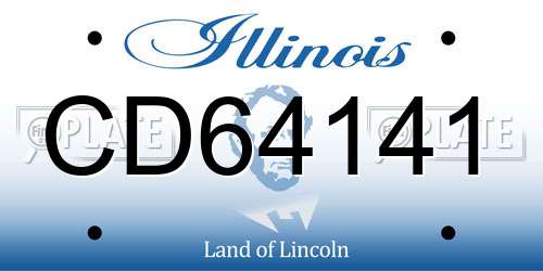 CD64141 Illinois License Plate