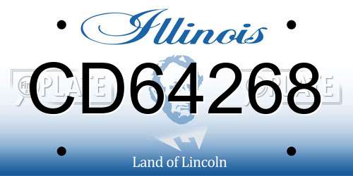 CD64268 Illinois License Plate
