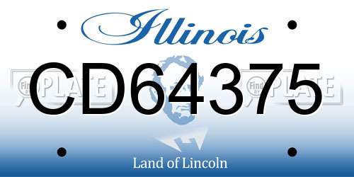 CD64375 Illinois License Plate