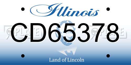 CD65378 Illinois License Plate