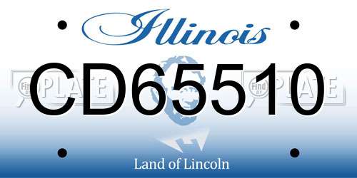 CD65510 Illinois License Plate