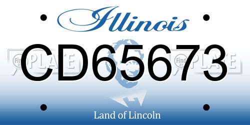 CD65673 Illinois License Plate