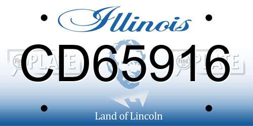 CD65916 Illinois License Plate