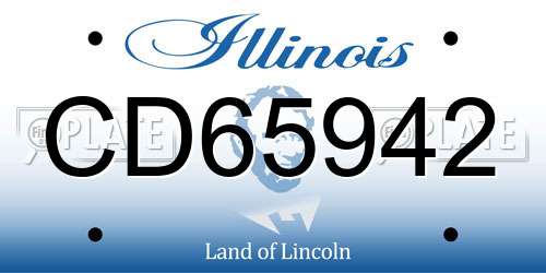 CD65942 Illinois License Plate