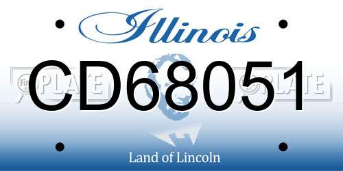 CD68051 Illinois License Plate