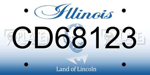 CD68123 Illinois License Plate