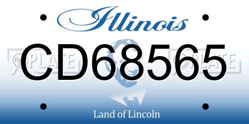 CD68565 Illinois License Plate